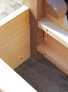 Drawer stops and screw pocket.